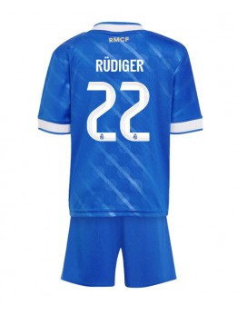 Billige Real Madrid Antonio Rudiger #22 Tredjedraktsett Barn 2025-26 Kortermet (+ Korte bukser)